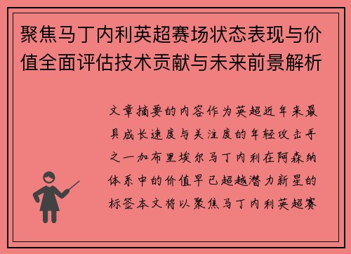 聚焦马丁内利英超赛场状态表现与价值全面评估技术贡献与未来前景解析 聚焦马丁内利英超赛场状态表现与价值全面评估技术贡献与未来前景解析